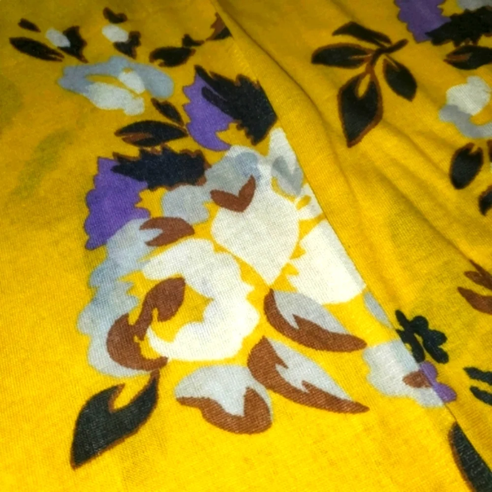 🔥Anthropologie Porridge‎ Mustard/ Brown/Cream/ Lavender Floral Infinity Scarf